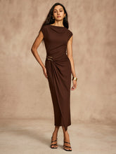 Pure Cotton Cap Sleeve Draped Dress